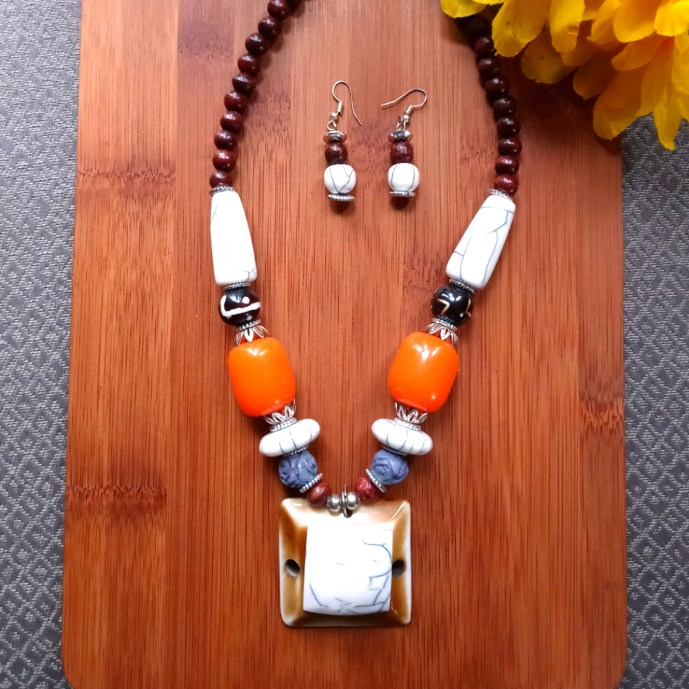 2PC Beautiful African Eternity Necklace Set - Picture 4 of 12
